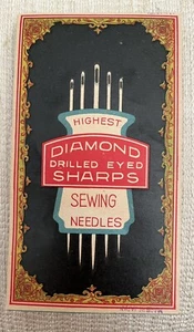 VINTAGE THE ARMY AND NAVY NEEDLE BOOK DIAMOND SHARPS DRILLED EYE  - Picture 1 of 4