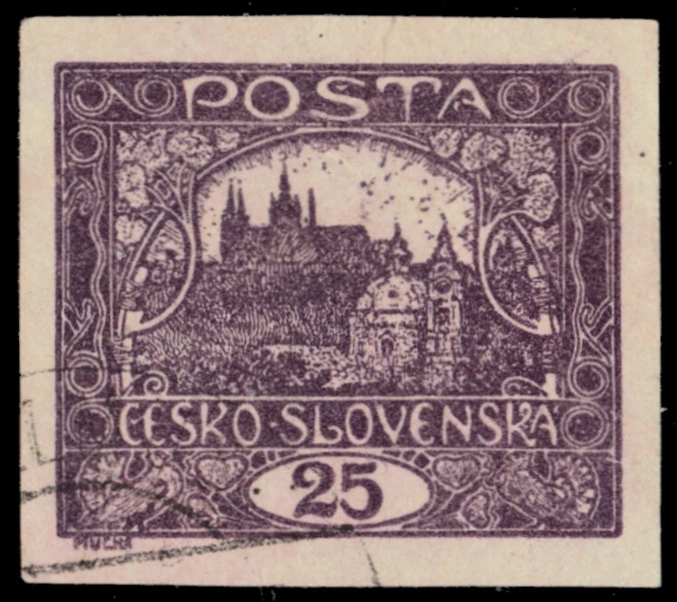 CHECOSLOVAQUIA 29 - Castillo de Hradcany "1919 violeta opaca" (pb92369) Foto 1 de 1