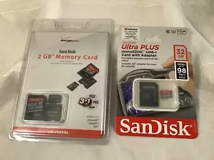 SanDisk 32Gb & 2GB memory card with adapter, NEW - Picture 1 of 4