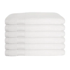 6 Pack Premium Hand Towels Set 16x26 Ring Spun Soft 100% Cotton 600 GSM White - Picture 1 of 3