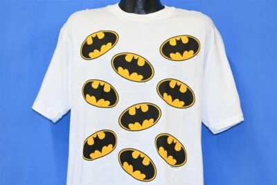 Винтажная белая футболка 90-х с логотипом BATMAN BAT DC COMICS SUPER HERO 2 СТОРОНЫ БОЛЬШОЙ РАЗМЕР L - Изображение 1 из 4