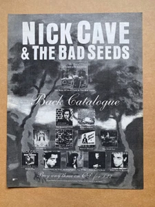 NICK CAVE BACK CATALOGUE POSTER SIZED original music press advert from 1998- pri - Imagen 1 de 1