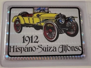 1912 HISPANO SUIZA ALFONSO Antique Car 1980's Prism VENDING MACHINE STICKER CARD - Picture 1 of 3