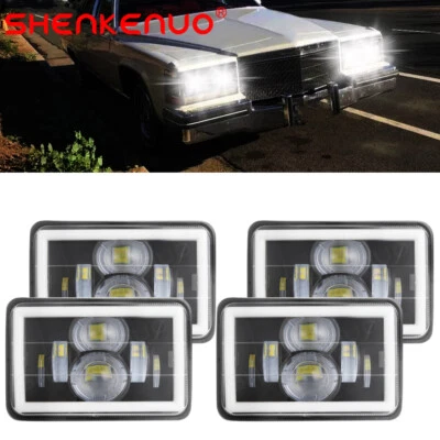Faros LED de 4x6 pulgadas alto/bajo DRLx para Cadillac Fleetwood/DeVille 1975-1986 4 piezas Foto 1 de 4