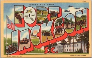 c1941 "FORT JACKSON S.C." Carta Grande Postal Militar Segunda Guerra Mundial / Lino Curteich - Imagen 1 de 2