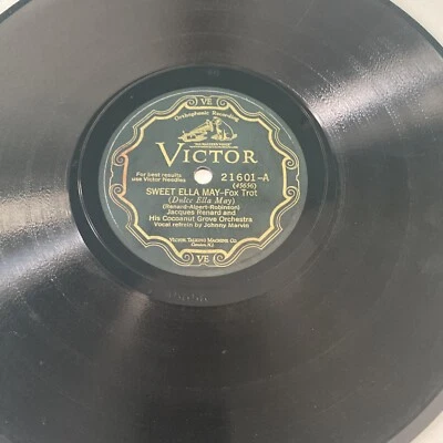 1928 JAZZ Jacques Renard Cocoanut Grove Or 78 rpm VICTOR 21601 SWEET ELLA MAY V+ - Image 1 of 4