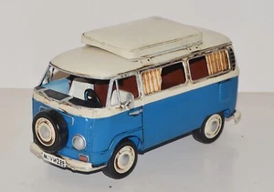 Blechauto Nostalgie Modellauto Oldtimer Automarke Campingbus Bus Blech L 27 cm - Bild 1 von 4