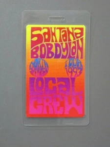 Santana & Bob Dylan Backstage Pass laminiert Nordamerika Tour 1993 AUTHENTISCH! - Bild 1 von 1