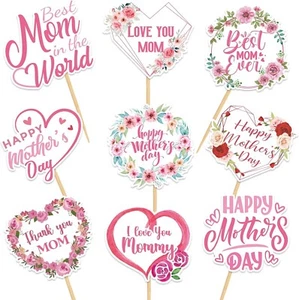 144PCS Mother’s Day Cupcake Toppers Toothpicks – Happy Mom Cocktail... - Picture 1 of 7