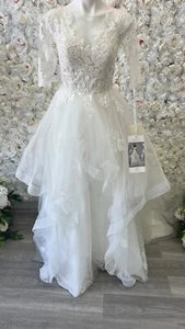 PRONOVIAS White Wedding Dress Odeta Size 16 - Picture 1 of 5