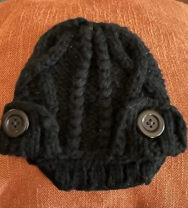 D&Y KIDS KNIT CABLE BLACK BEANIE WINTER HAT ONE SIZE - Picture 1 of 2