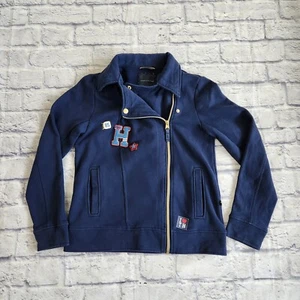 Tommy Hilfiger Moto Sweatshirt Jacket Girl’s Size XL 16 Zip Up Sweater - Picture 1 of 15