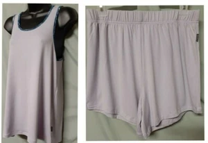 Eddie Bauer Purple Pajama Set Shorts Sleeveless Top Small 34" BUST - Picture 1 of 7