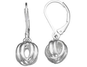 NAPIER Dangle Drop Silver Tone Open Knot Ball Leverback Earrings - NEW! - Picture 1 of 1