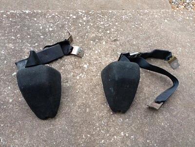 1990-1993 Ford Mustang BLACK OEM Seat belts LX Coupe Notchback Upper Rear ONLY - Image 1 of 4