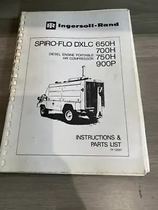 Ingersoll Rand DLXC650H Aire Compresor Operation, Mantenimiento Y Partes Manual - Imagen 1 de 10