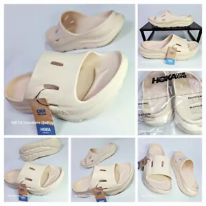 US 12 Hoka One One Slides Men's- Vanilla White- Foam Sandals -Ora Recovery 3 NWT - Picture 1 of 21