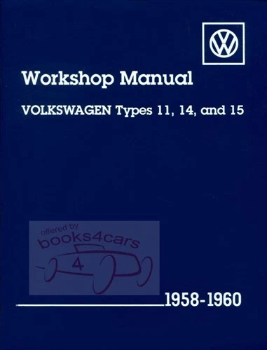VOLKSWAGEN BEETLE KARMANN GHIA SHOP MANUAL SERVICE REPAIR BOOK 1960 1959 1958 VW - Image 1 of 1