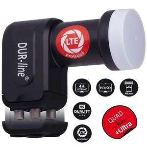 DUR-line + Ultra Premium Quad LNB | 4 participantes, filtro LTE, FullHD, HDTV, 3D 4K - Imagen 1 de 9