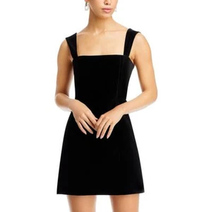 Alice and Olivia Womens Black Smocked Above Knee Party Mini Dress 14 BHFO 8229 - Picture 1 of 2