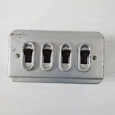 MK 4584 Vintage Silver Switch Cover Plate 4 gang 5A  250V Common 2 way - S102