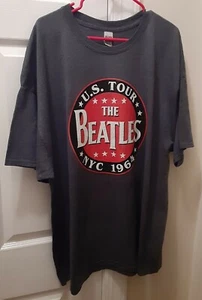 BEATLES T-SHIRT SIZE 3XL "1964 U.S. Tour" DARK GRAY CHARCOAL - Picture 1 of 2