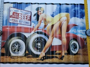 Watch Your Curves! "Eat More Beef" Texas Beef Council RARE Poster 24" x 36" VG+ - Picture 1 of 8