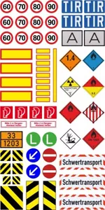Komplett Set 1:14 - 1:16 Aufkleber WARNHINWEISE TAMIYA / WEDICO DECAL - RC - Bild 1 von 1