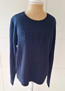 Tommy Hilfiger Aida Midnight Navy Cable Knit Jumper Size Size XL BNWT Rrp £140 - Picture 1 of 7