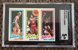 1980-81 Topps Larry Bird / Julius Erving / Magic Johnson SGC 5 - Bild 1 von 2