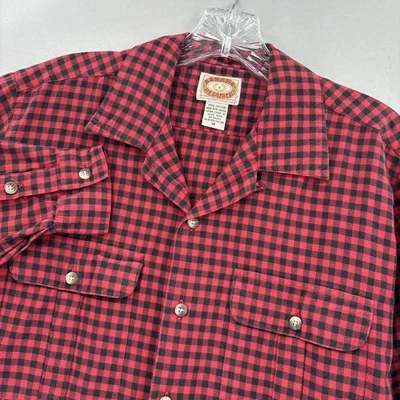 Camisa DE COLECCIÓN Banana Republic Para Hombres Mediana Roja Cuadros Cuello de Campamento Mill Valley Años 80 Foto 1 de 4