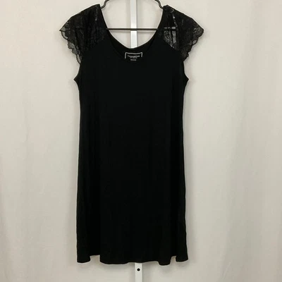 Charter Club 女式蕾丝装饰黑色 Chemise 睡袍 XS 码 — 第 1/3 张图片