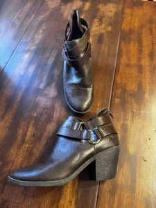 Blowfish Strappy Boot Harness Brown Moto Western Heel Zip Size 8.5 - Picture 1 of 9