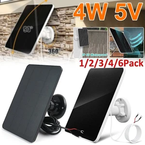4W 5V Solar Panel Charger Waterproof for Ring Video Doorbell 4/3/3+/2 10ft Cable - Picture 1 of 20