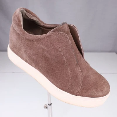 J Slides NYC Shoes Womens 6.5 Platform Sneakers Brown Suede Leather Slip Ons - Image 1 of 4