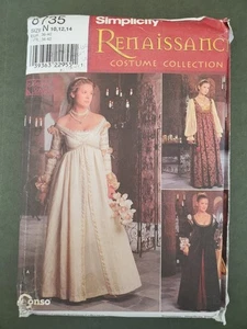 8735 Simplicity Pattern Renaissance Gown Bridal Cosplay Misses Size 10-14 New UC - Picture 1 of 4