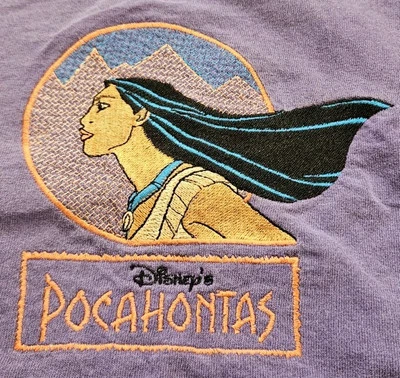 Camiseta Bordada Promocional Película Disney Pocahontas Años 90 De Colección Talla S M Púrpura Foto 1 de 4