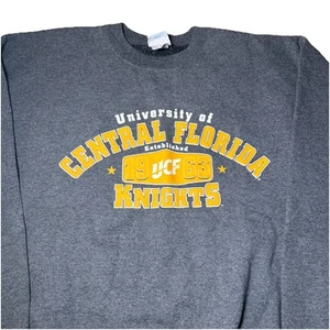 Champion Herren Large UCF Knights grau Pullover Rundhalsausschnitt Sweatshirt Y2K sehr guter Zustand gebraucht, in einwandfreiem Zustand - Bild 1 von 6