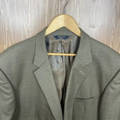 Joseph and Feiss Gold Sport Coat Mens 52L Brown Multicolor 100% Wool Two Buttons - Image 1 of 4
