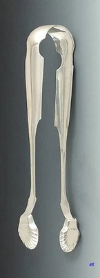 1830s Antique American Coin silver Fiddle Shell Tongs - Image 1 of 4