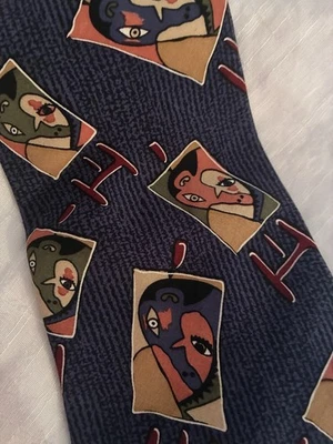 Corbata de seda vintage Picasso con estampado abstracto de la colección Marina Picasso Foto 1 de 4