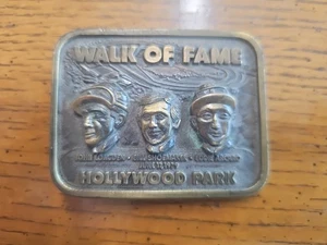 Vtg Hollywood Park Walk of Fame Belt Buckle w/Three Jockeys Shown June 17, 1979 - Picture 1 of 5