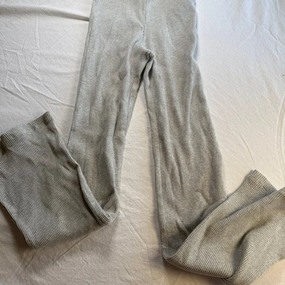 GAP Kids Girls Gray Ribbed Leggings XL 12 Soft Stretchy Pants - Image 1 of 3