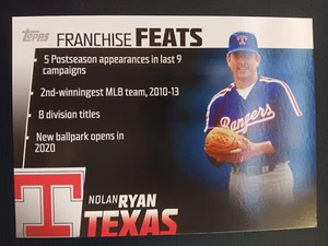 2019 Topps Franchise Feats Jumbo Oversize /49 Nolan Ryan #FF-25 - Bild 1 von 2