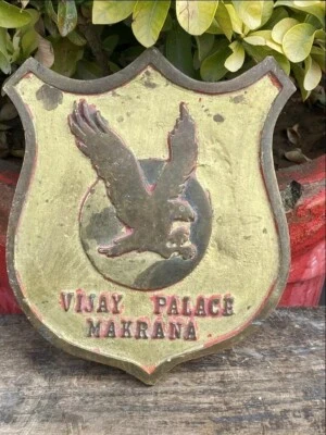 Antigua figura de águila de latón casa real palacio de Vijay placa con nombre placa rara Foto 1 de 4