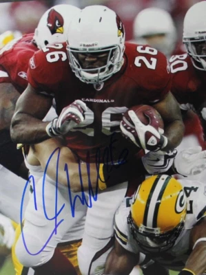 Foto autografada 8x10 assinada por Chris Beanie Wells Arizona Cardinals Ohio State - Imagem 1 de 3