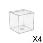 2-4pack Acrylic Clear Box with Lids Transparent Gift Box for home Wedding  6cm