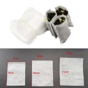Biodegradable Nursery Pots Bag Non-Woven Fabric Garden Growing Plant Veg 50/100x - Picture 1 of 14
