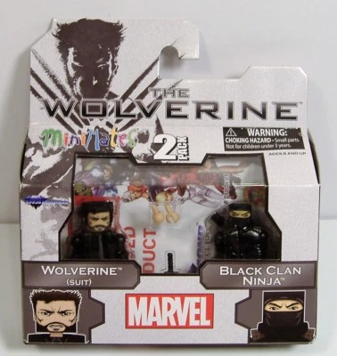 THE WOLVERINE BLACK SUIT & BLACK CLAN NINJA MARVEL MINIMATES MOSC TRU 2013 RARE - Image 1 of 4