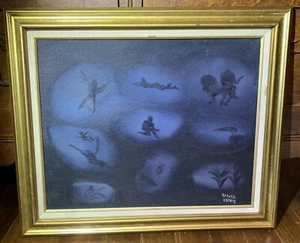 DAVID HARRIS Oil Painting Canvas Artist Signed Framed 20th Century Authentic COA - Picture 1 of 6